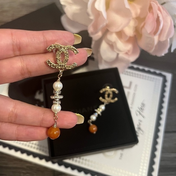 CHANEL Egypt Hieroglyphic CC Drop Earrings - Picture 3 of 8